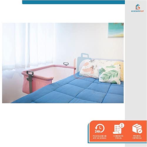 Berço lateral acoplado side by side Co Slepeer Baby Style Rosa