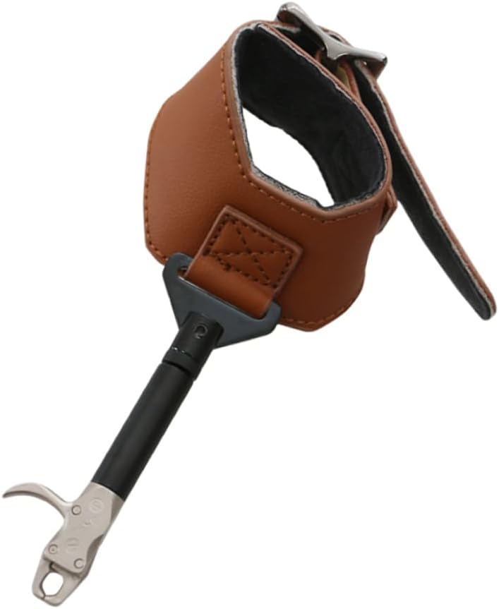 Arrow Caliper Release Aid Accessory for Accurate Shooting Wrist Fit Durable Material for All Ages for and Bow Use Brown