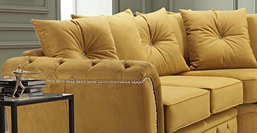 Huge Sale | Luxurious Modern Mustard Corner Sofa - corner sofas for living room - sofas & couches - Plush sofa - Corner Sofas For Living room sale UK Main land