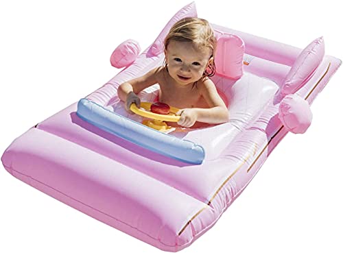 Funbaby By Funboy Inflatable Luxury Pink Convertible Classic Sports Car Baby Float For Kids, Steering Wheel #TOP4