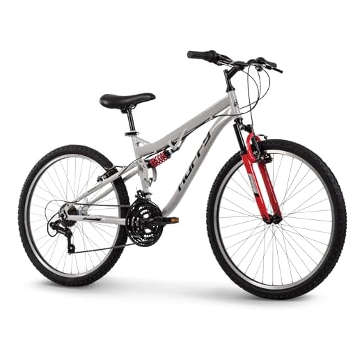 Huffy Stone Mountain Mens 26 Inch Mountain Bike, Cloudy Grey Gloss Frame, 21-Speed Shimano Twist Shifting, Dual Suspension, Comfort Saddle | 20"/24"/26" Sizes, 6-21 Speeds, Dual Suspension Available |