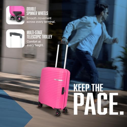 Image of American Tourister Liftoff+ | Small Size Cabin Trolley Bag (55 cm) for Travel | 360 8 Wheel Travel Luggage | Hard Case Polypropylene (PP) Suitcase | Mounted TSA Lock | Berry Blast