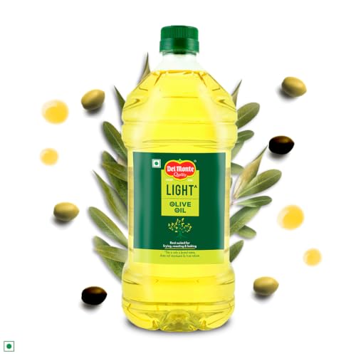 Image of Del Monte Light Olive Oil PET, 2L | Ideal for Everyday Indian Cooking - Deep Frying, Curries, Roasting & Sauteing, High MUFA & Rich in Antioxidants