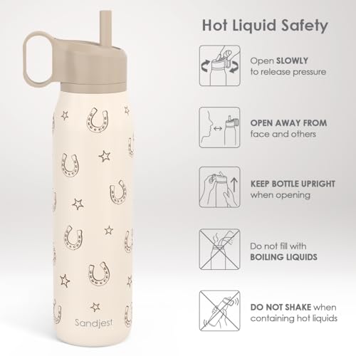 Image of Horse Stainless Steel Water Bottle with Twist Lid 20oz, Horseshoe Travel Insulated Water Bottles for Sports & Gym, Gift for Women Girls Friends Birthday Christmas