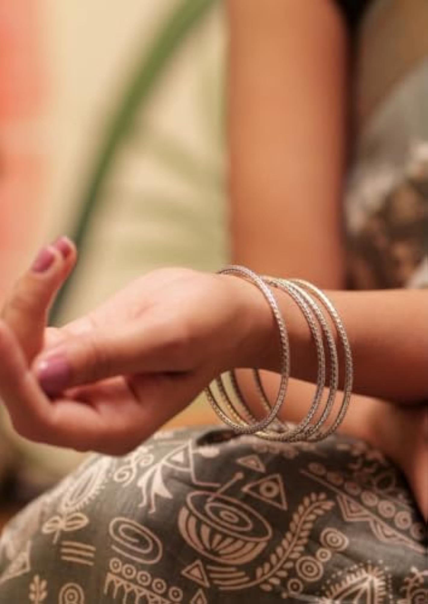 Aadhya Minidot Texture Bangle in 925 Sterling Silver