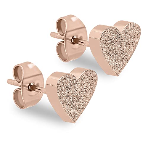 Max Palmer® Ohrstecker mit Herz in Diamant-Optik | 4 Farben [04.] - Rosegold Cover