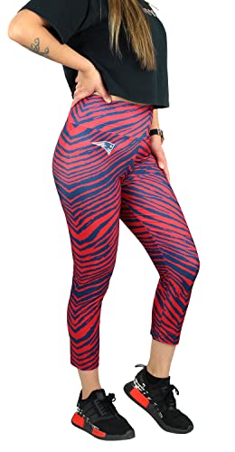 Zubaz NFL Women's 2 Color Capri Legging, New England Patriots, Small