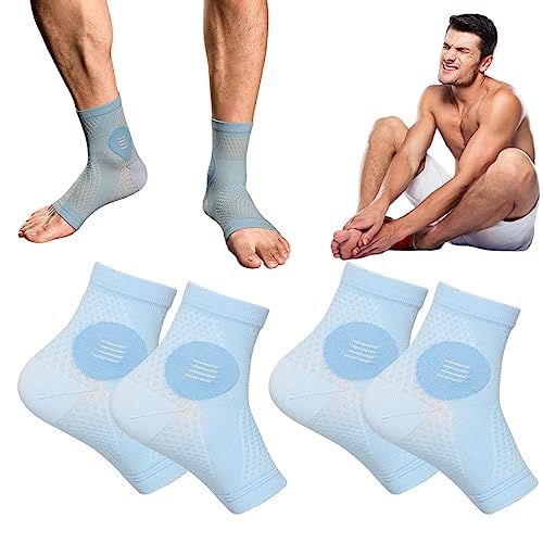 Image of 2Pairs Neuropathy Socks for Men and Women - Soothe Relief Socks for Neuropathy Pain Women - Plantar Fasciitis Socks - Anti Fatigue Compression Foot Sleeve Support Brace Sock (XL, Blue)