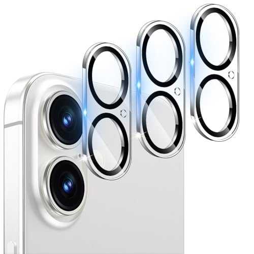 WHPXJY (3 Pack Camera Lens Protector Compatible for iPhone 16/16 Plus Tempered Glass, Maintains Original Clarity/Ultra HD Clear/Shatterproof/Anti-scratch/Case Friendly/Easy to Install