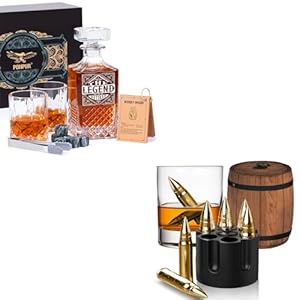 PONPUR The Legend Has Retired 2023 Retirement Gifts for Men Women, Whiskey Decanter Gift Set with 2 Whisky Glasses Whiskey Stone Gifts for Husband Anniversary, Unique Birthday Gift Ideas for Dad from