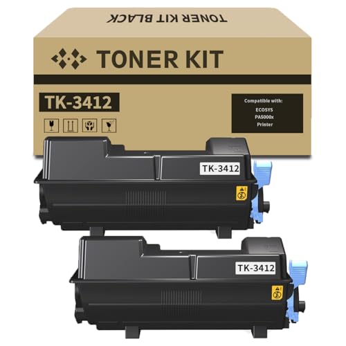 HIPEIINK TK-3412 Toner Cartridge Black 2 Pack TK3412 Compatible for Kyocera TK-3412 TK3412K...