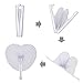 Bestage 20 Pieces Decorative Paper Folding Hand Fans Handheld,Silver Heart Wedding Foldable Fans Chinese and Japanese Fans Bulk for Bridal Guest Church Party Favors Dancing Birthday DIY