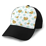 hyg03j4 4208 Casquette de Baseball Courbe Hommes Femmes Chapeau Bleu Blanc Décoration Géométrique Or Tti Coeurs Symbole Amour Saint Valentin Conception De Vacances Positive Plain Cap