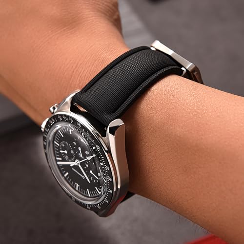 Image of WAMD Vector FKM Rubber Watch Strap 20mm 22mm - No Loop Deployment Clasp - Premium Fluoroelastomer Replacement Band.