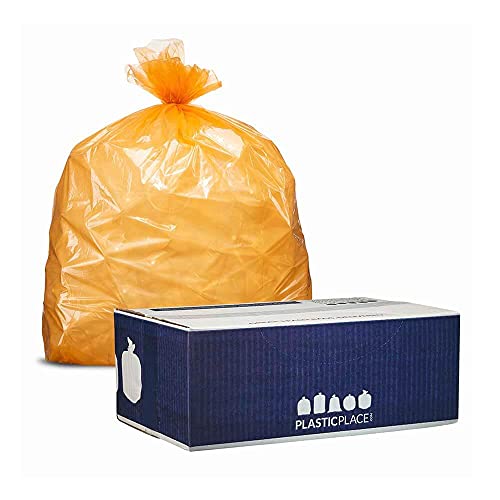 Plasticplace Trash Bags, 40-45 Gallon, Orange, 100 Count Plasticplace Trash Bags, 40-45 Gallon, Orange, 100 Count