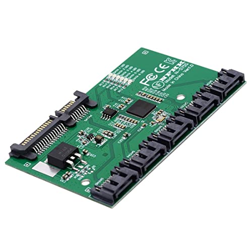 Chenyang Splitter SATA 3.0 - Adaptateur 1 à 5 ports, Convertisseur HUB, Multiplicateur PM, Sélecteur de port JMB575