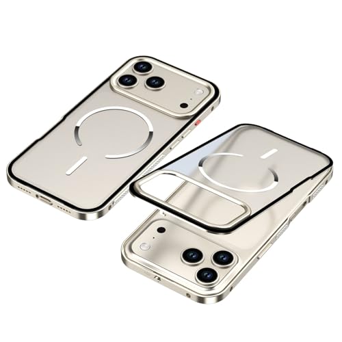 Coque iPhone 17 luxe magnétique en cristal avec verre protection métal gris