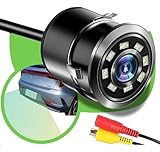 Câmera de Ré Automotiva HD 720p com 8 LEDs Infravermelho Visão Noturna – Lente Grande Angular 170° – À Prova d’Água – Universal 12V para Carros