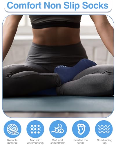 Image of Chuarry 60 Pairs Cotton Yoga Socks Non Slip Skid Sticky Socks for Women Elderly Hospital Pilates Ballet Barre
