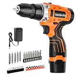 12V Cordless Electric Drill Driver Set, Powerful Lightweight Portable Rechargeable Screwdriver 65pcs Accessories,2-Speed, 24+1 Position for Wood/Wall Drilling & Screw Driving, Home DIY Tool woman man