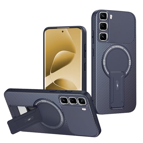 Jiajihua Case Compatible with Infinix Hot 50 Pro Plus 4G Camera Protection Magnetic Kickstand Bracket 2 in 1【TPU+PC】 Drop Shockproof Blue