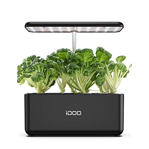 iDOO Jardin Interieur, Potager d'Intérieu avec LED Lampe de Plante, Jardinière d'herbes d'intérieur Intelligent, Kit de Germination avec Minuterie Automatique, Réglable en Hauteur (7 Pots)