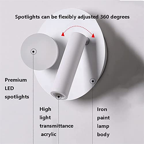 Aplique de pared LED de 4W y metal moderno negro para lectura en dormitorio 5