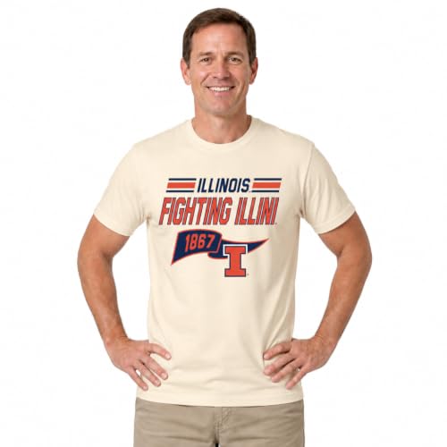 Illinois Fighting Illini Varsity Club Pennant Shirt, Short Sleeve, Tag-Less