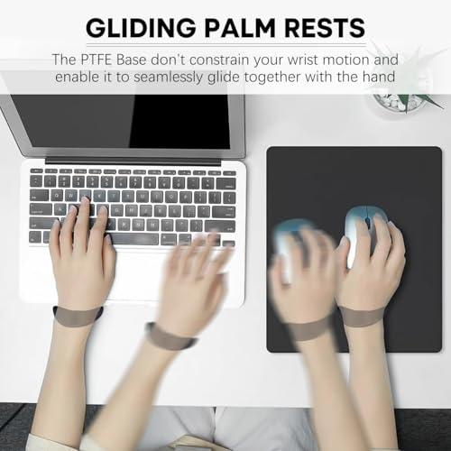 Image of Left-Handed and Right-Handed Truly Ergonomic Wrist Rest for Mouse and Keyboard, Carpal Tunnel Support, Pain Relief, Anti-Fatigue, Easy Glide, Office Computer Laptop Gaming (Left+Right)