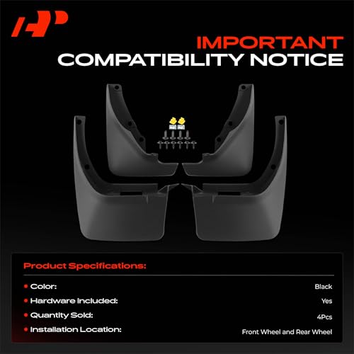 Image of A-Premium Mud Flaps Compatible with Toyota RAV4 Sport Utility 1996 1997 1998 1999 2000, No Drilling Required Mud Guards with Hardware Accessories, Set of 4 Front and Rear