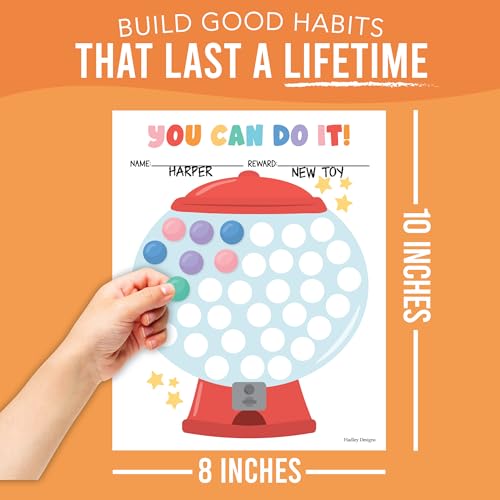 Hadley Designs Sticker Chart for Kids Behavior at Home - Sticker Reward Chart for Kids, Star Charts for Toddler, Star Charts for Good Behavior, Gumball Reward Stickers for Classroom Incentives — view 3