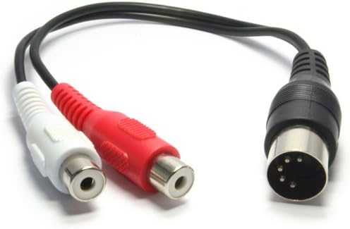 kenable 5 Pin Din Male Plug to Twin RCA Phono Sockets Adapter Cable 1.2m [1.2 metres]