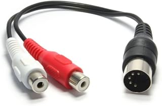 kenable 5 Pin Din Male Plug to Twin RCA Phono Sockets Adapter Cable 1.2m [1.2 metres]