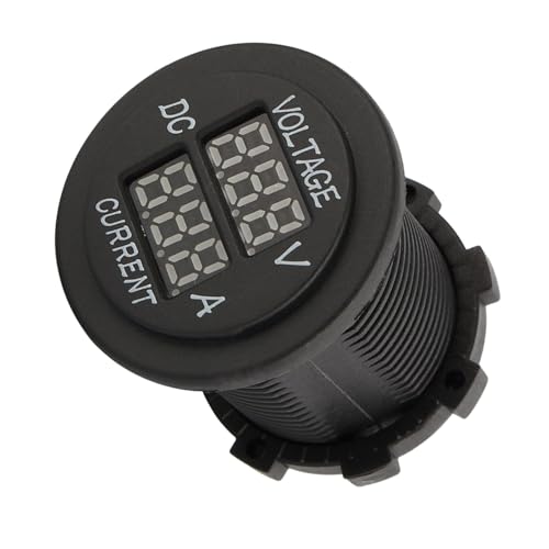 車 オートバイ DC 12-24V デュアル LED デジタル 電圧計 電流計 アンプ 電圧計 ゲージ 便利なモニタリング ブラック レッド ライト