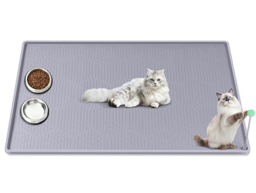 Bartuke Katzenfuttermatte mit Spielball, 38'' x 25'' extra große...