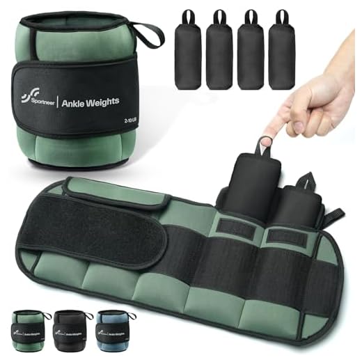 Sportneer Adjustable Ankle Weights for Women and Men 1 Pair of 4 8 12 16 20 LBS Heavy Weighted Leg Weights with Adjustable Straps, Strength Training Weights for Yoga, Aerobics, Gym, Fitness, Workout