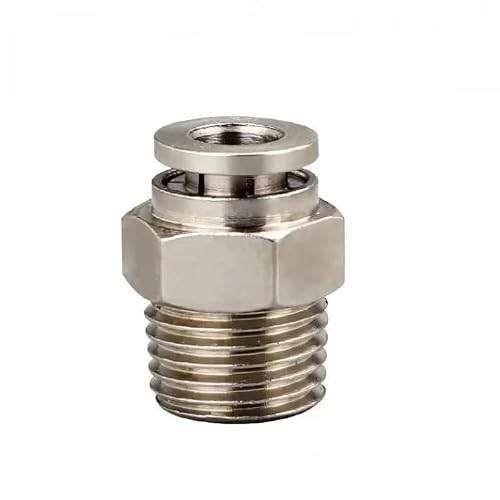 zorfar Nickel-Plated Copper Push-in Pneumatic Fitting, PC/PB/POC/PL Series Quick Connector for 4-16mm Tubing BSP Thread 1PCS(PC BSPT,6-01 (6mm-1l8))