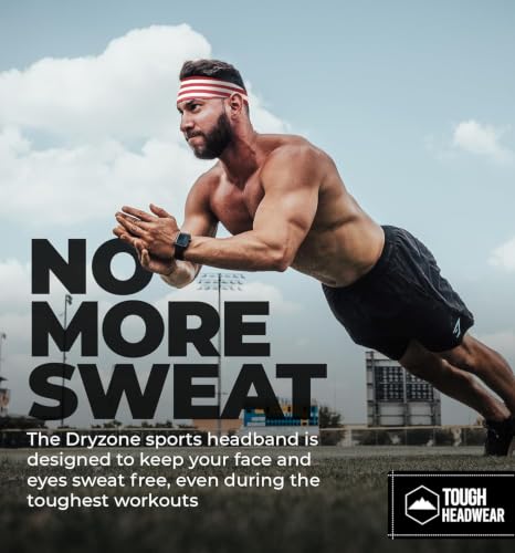 Image of Tough Headwear Mens Headband | Sweat Headbands for Men Women Working Out Running Sports - Athletic Sweat Band Exercise