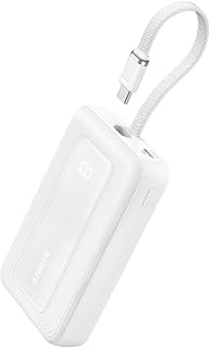 Anker Zolo 移动电源 (10K, 30W, 内置 USB-C 电缆) 白色