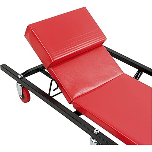 SIO Camilla de Mecánico Ajustable con Respaldo | Cama Deslizante para Taller Profesional con Ruedas Giratorias y Estructura Metálica Reforzada | Soporte hasta 150 kg