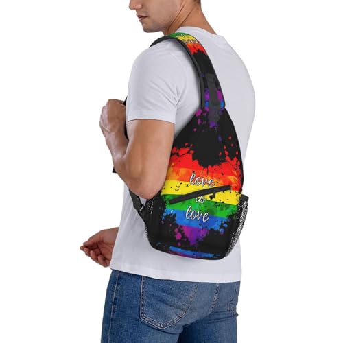 Morrales de pecho Rainbow Pride Love Is Love azul miniatura 7