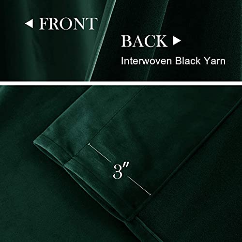 Lazzzy Velvet Blackout Curtains Green Thermal Insulated Drapes For Bedroom Living Room Darkening 108 Inches Extra Long Window Treatments Super Soft Luxury Rod Pocket 2 Panels Emerald Green #TOP3