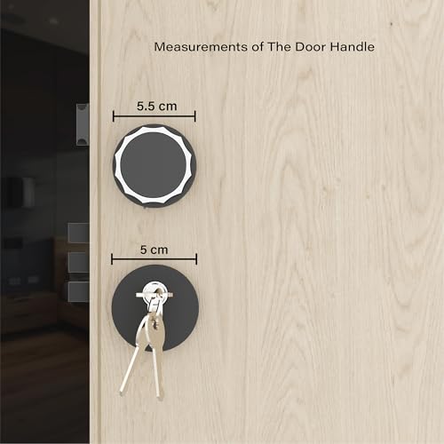 Image of GLOXY Zinc Knob Handle Set for Main Door Mortise Lock Handle for Bedroom, Mortise Door Lock Handle Set with 3 Brass Key for Room, Office | Black Finish (2 Years Warranty, Pack of 1)