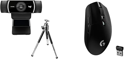 C922 Pro Stream Webcam, HD 1080p/30fps or HD 720p/60fps, Digital, Hyperfast Streaming, Ster