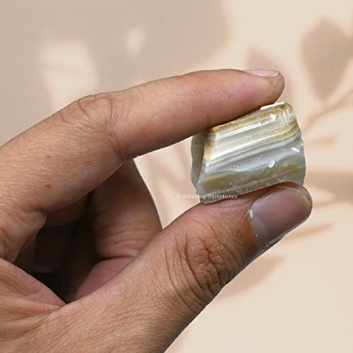 Image of Amazing Gemstone 2 Pieces Lace Agate Raw Crystals and Healing Stones, Natural Rocks for Tumbling and DIY Raw Stones and Crystals