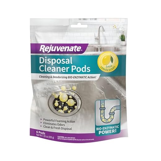 Rejuvenate Disposer and Pipe Cleaner, Lemon Scent, 6 Pods, 7.1 oz (201g)
