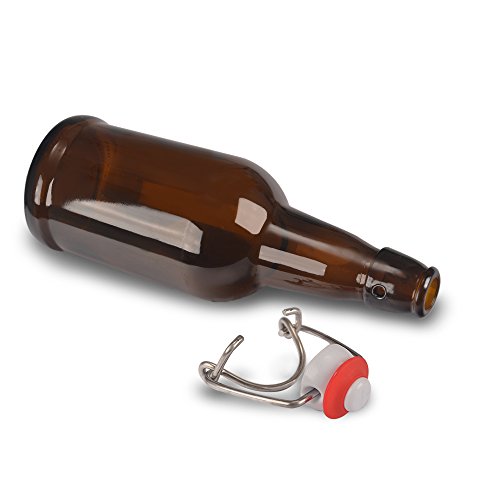 image for STARSIDE 12 pack 16oz Amber Glass Beer Bottle Bottles with Easy Wire S