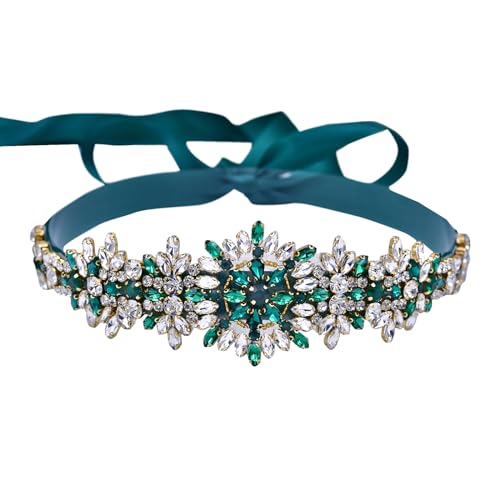 Ceinture de mariée avec strass pour robe de soirée et cérémonie en satin
