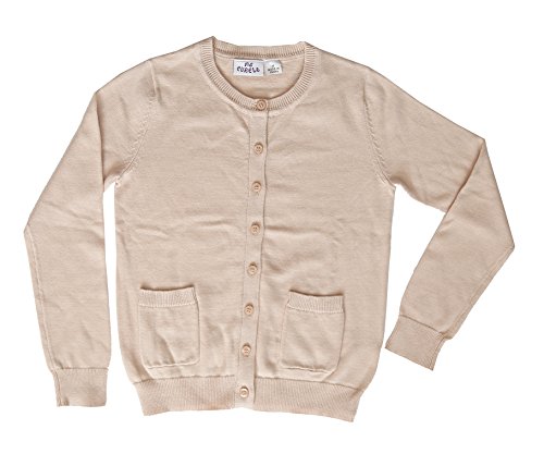 Ms Purple Girls' Basic Front Pocket Cardigan