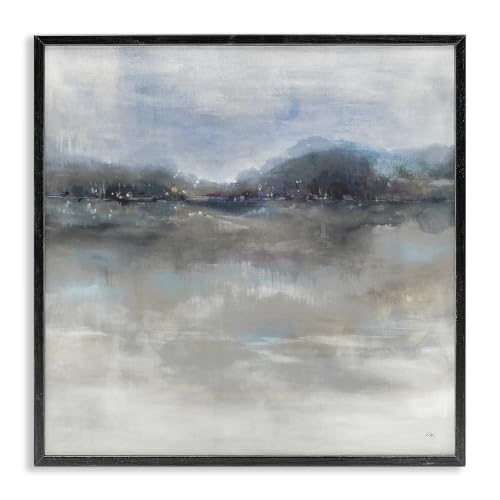 Misty Water Reflection Landscape, 24 x 24 Inch Framed Giclée Print